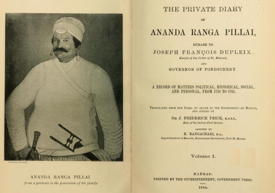 Ananda Ranga Pillai, témoin de la présence française en Inde
