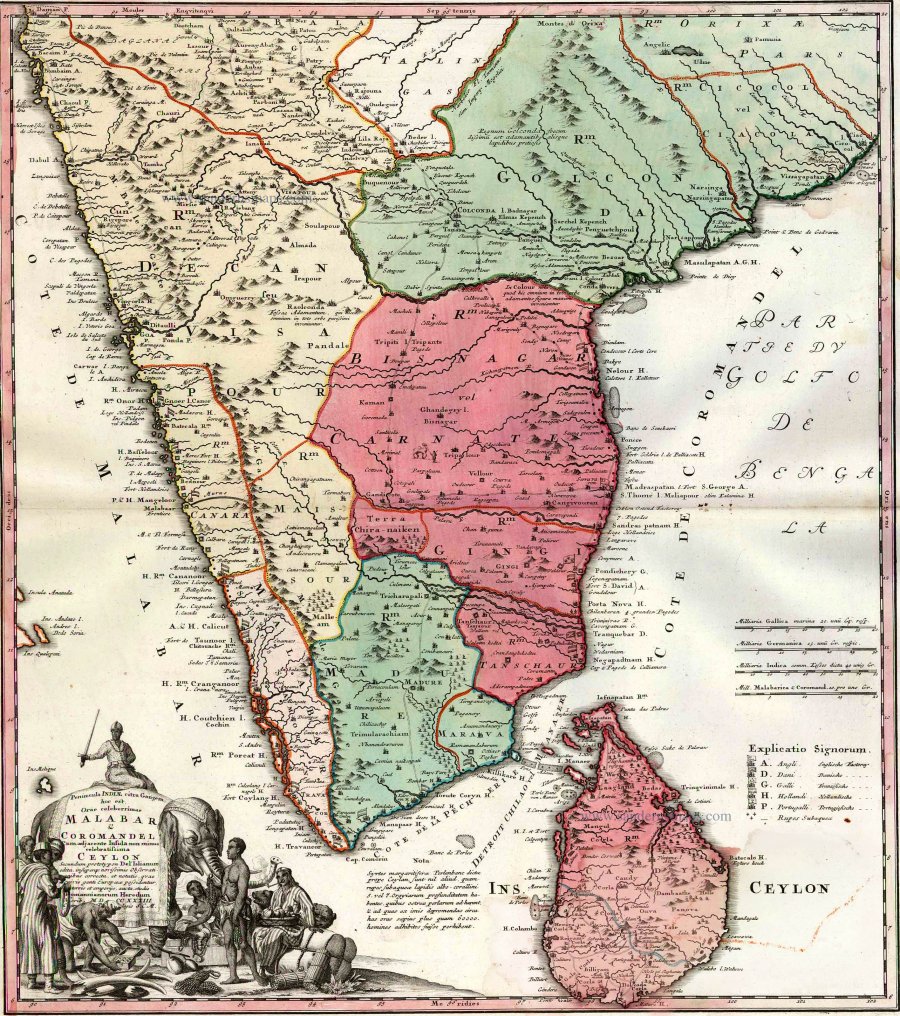 Carte géographique des indes orientales