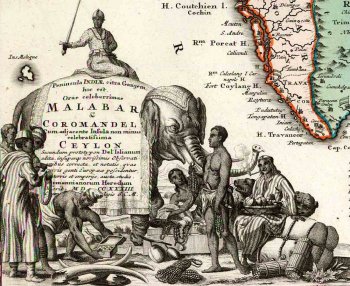 Frontispice carte géographique des indes