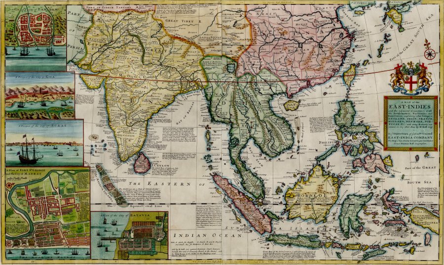 Carte géographique des indes orientales